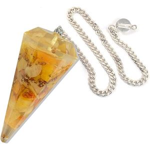 Pendule en Orgone de Pierre Gemme Aventurine Jaune, Outil de Radiesthésie en Cristal Naturel pour Guérison, Générateur d'Énergie pour Équilibrage des Chakras Reiki - Product Image 2