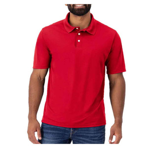 Camisa de hombre de manga corta, tejida, transpirable, antiarrugas, con cuello alto, botones, corte regular, bolsillo, logotipo personalizado impreso, polo para hombre - Product Image 1