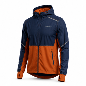 Custom Design Custom Logo Men's Hooded Bomber Jacket Waterproof for Softshell Polyester Fabric Outdoor Running Sports - Product Image 6