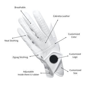 Gants de golf en peau de mouton Cabretta de haute qualité pour hommes et femmes Premium main gauche respirant personnalisé en gros pour le sport - Product Image 5