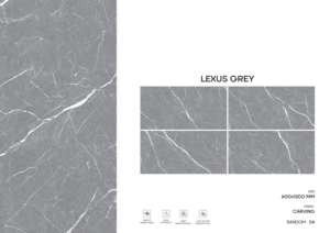 Carreaux de porcelaine de haute résistance, design sculpté, format 600x1200, grands carreaux pour la décoration intérieure commerciale - Product Image 4