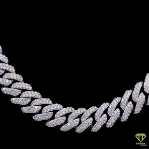 Cadena Cubana de 12mm con Eslabones Personalizables, Collar Cubano de Plata Esterlina 925 con Moissanita Certificada, Estilo Hip Hop Unisex - Product Image 4