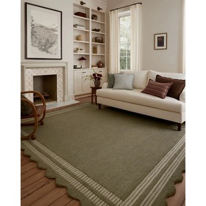 Classic Rectangle Area Rug Solid Color Wool Polyester Flat Weave Non <b>Slip</b> Backing Living Room Floor <b>Mat</b> Thin Thickness - Product Image 6