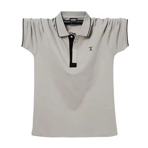 Men's <b>Orange</b> Short Sleeve Cotton Pique <b>Polo</b> Shirt Solid Color Casual Breathable Knitted Design Front Logo - Product Image 3