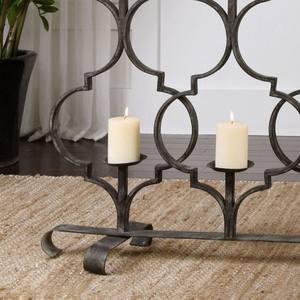 Candelabro de Metal Negro Grande de 6 Luces, Portavelas de Pilar Estilo Marroquí, Decoración de Lujo para Chimenea, Centro de Mesa para Bodas - Product Image 3