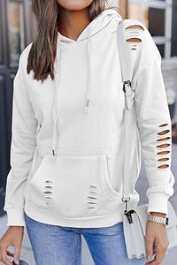 เสื้อฮู้ดดี้ผ้าฝ้ายฟลีซทรงโอเวอร์ไซส์ ระบายอากาศได้ดี สำหรับฤดูหนาว  แบบยูนิเซ็กซ์  ลายขาดแบบดิจิทัล  เป็นมิตรกับสิ่งแวดล้อม  รับผลิตตามแบบ OEM - Product Image 3