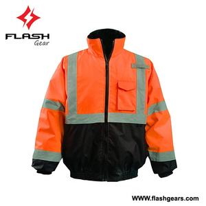Blouson de bombardier sur mesure en gros Veste de travail de sécurité réfléchissante imperméable - Product Image 3