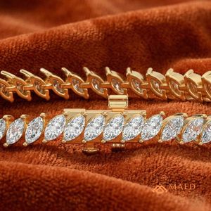 กำไลข้อมือเทนนิสโมอิสซาไนต์ชุบทอง 18K สร้อยข้อมือแบบโซ่เส้นเล็ก เครื่องประดับแฟชั่นสำหรับผู้หญิง สไตล์หรูหราทันสมัยแบบนิวยอร์กซิตี้ - Product Image 3