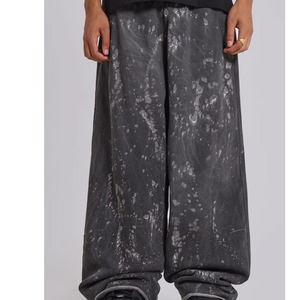 Pantalones Deportivos Negros para Hombre, Estilo Desgastado, Cintura Elástica, Estilo Urbano, Joggers Oversize, 100% Algodón, Peso Medio, para Otoño - Product Image 3