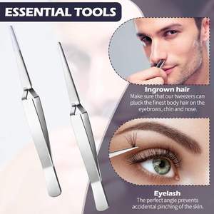 Pinzas de Bloqueo Cruzado de 12.9cm, 3 Piezas, Acero con Alto Contenido de Carbono, Puntas Finas Curvadas, Diseño de Autobloqueo, Duraderas, para Manicura - Product Image 1