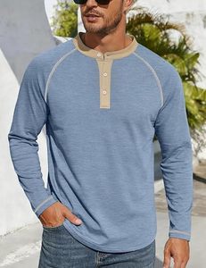 Men's Henley Short Sleeve Shirt Moisture Wicking Lightweight 100% Cotton Front Logo Casual Summer Basic Tee - Product Image 4