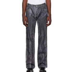 Pantalon en cuir pour homme de haute qualité, coupe droite, taille mi-haute, couleur unie, imperméable, style vintage, modèle 206, le plus vendu - Product Image 1