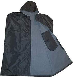 Poncho à capuche en nylon avec poche avant, noir et gris, pour le sport, le football, unisexe, décontracté, chaud pour l'hiver - Product Image 1