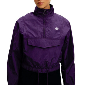 Custom Women Cropped Pullover Purple Windbreaker <b>Jacket</b> <b>Lightweight</b> Quarter Zip Front Flap Pocket Running Outdoor <b>jacket</b> for men - Product Image 6