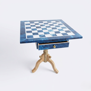 Table d'échecs contemporaine en résine avec base en bois, ensemble d'échecs décoratif de luxe, écologique pour la décoration intérieure - Product Image 3