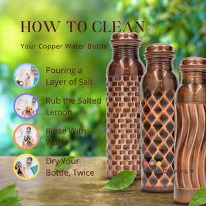 Bouteille d'eau en cuivre pur - 32 oz - Bouteilles métalliques durables sans BPA pour le yoga, le sport et les voyages, cadeau d'anniversaire en cuivre - Product Image 4