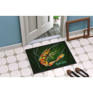 พรมเช็ดเท้ารูปกุ้งสีเขียวใหม่พรมเช็ดเท้ากันลื่นพื้นต่ำ18H x 27W เสื่อทางเข้าสำหรับประตูหน้าในร่มและกลางแจ้ง - Product Image 4