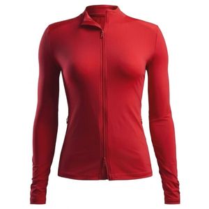 Red Women's Quarter Zip Long Sleeve <b>Athletic</b> Golf Shirt Lightweight Performance Sports Top Outdoor Training Wear Casual - Product Image 1