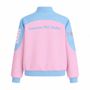 Veste de course en sergé de coton Gamma Phi Delta Sorority pour femme, style universitaire, sport automobile, baseball, moto haute performance - Product Image 3