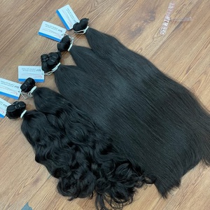 Venta al por mayor de fábrica: Paquetes de cabello humano 100% natural de lujo, cabello virgen vietnamita liso de alta calidad con trama a máquina. - Product Image 2