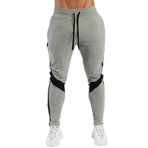 Pantalones Deportivos Grises para Hombre con Cintura Elástica y Cordón Ajustable, con Franjas Laterales Negras, Pantalones Deportivos Casuales de Punto para Otoño - Product Image 1