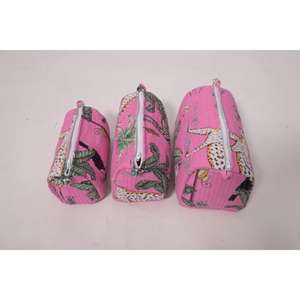 Pochette à maquillage en coton à imprimé floral, pochette cosmétique bohème, trousse de toilette à fermeture éclair, organiseur de voyage, cadeau mignon - Product Image 3