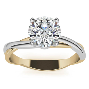 Anillo de compromiso de plata 925 con corte redondo de 6,50mm Lab Grown VS1 Clarity F Color Diamond Gold Plated para la fabricación de joyas de boda - Product Image 1