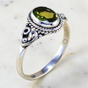 925 bague en argent Sterling naturel péridot Agate pierre précieuse bague mode turc bijoux faits à la main bague à la mode pour femmes filles - Product Image 1