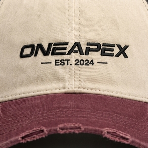 Casquette de camionneur ONEAPEX à 6 panneaux, réglable, unisexe, décontractée, avec logo brodé sur le panneau avant, design bordeaux, noir, beige - Product Image 6