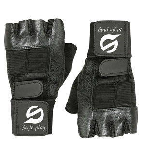 High Quality PU Fingerless Gym <b>Gloves</b> for Unisex <b>Weight</b> Lifting & Outdoor Fitness Training with for Closure Stretch Design - Product Image 3