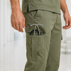 Conjunto de Uniformes Médicos Personalizados Unisex con Cuello en V, Transpirables, de Poliéster, Viscosa y Spandex, Uniformes para Doctores y Enfermeras, OEM ODM - Product Image 5