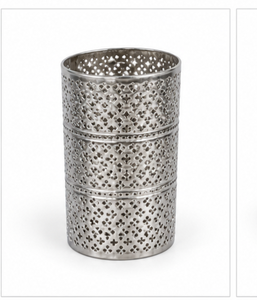 Bougie cylindrique en métal avec motif étoile découpé pour la décoration de la maison - Product Image 3