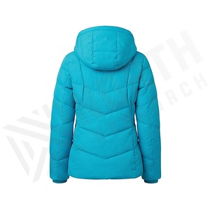 Hooded Quilted Waterproof <b>Bubble</b> Jacket Black Full Sleeve Winter Windproof Cotton Shell Knitted Fabric Polyester Filling Stand - Product Image 2