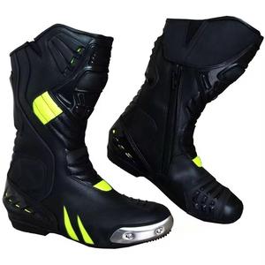Calzado para Motociclismo, Botas de Carreras Antideslizantes y Protectoras, Botas de Seguridad Transpirables de Caña Alta para Motociclistas, Zapatos Deportivos para Exteriores para Hombre - Product Image 4