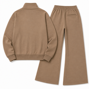 Ensemble de survêtement pour femme avec logo personnalisé, vente en gros, veste zippée intégrale, pantalon à jambe droite, col montant, vêtements décontractés et de sport, fournisseur - Product Image 4