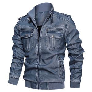 Fashion Motorcycle <b>Jacket</b> <b>Smart</b> Casual PU Zipper Stand Collar Windproof Warm Winter Clothing New <b>Men's</b> - Product Image 4