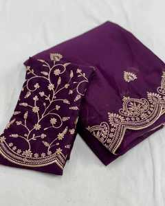 Designer Elegant <b>Saree</b> Crafted In Star Georgette Featuring All Over Embroidery Work Paired With A Matching Embroidered Blouse - Product Image 6