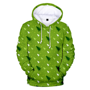 Men's Red <b>Christmas</b> Reindeer Printed Hoodie Casual Pullover Sweatshirt with Pocket Winter Graphic Top - Product Image 4