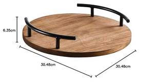 Bandeja de Servicio de Madera Más Vendida con Organizador de Almacenamiento Multifuncional para el Hogar y la Oficina, Bandeja de Almacenamiento de Madera Premium al Precio Más Bajo - Product Image 3