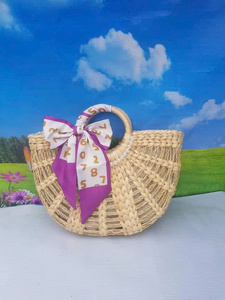 กระเป๋าใบปาล์มสานมือสุดหรู 2024 สไตล์วินเทจโบฮีเมียนเรียบง่าย แฟชั่นสำหรับผู้หญิง ดีไซน์สง่างาม บุผ้าลินินอย่างดี เป็นมิตรกับสิ่งแวดล้อม - Product Image 4