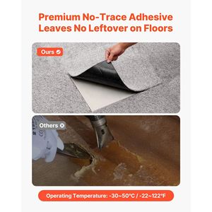 Set di 10 Piastrelle per Moquette 18x18 Pollici, Tappeti Quadrati Morbidi Autoadesivi, Rimovibili Senza Danni per Pavimenti Domestici - Product Image 5