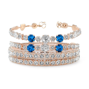 Sparkling Austrian Stone Fashion Jewelry <b>Set</b> Elegant Fancy <b>Bangles</b> for Wedding & Festive Wear-10575606BLU_2.4 - Product Image 2