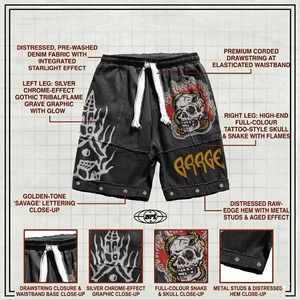 Ensemble T-shirt et short unisexe personnalisé pour homme, style décontracté, avec motif graphique thermocollé, délavé à l'acide, col côtelé, idéal pour l'été - Product Image 5