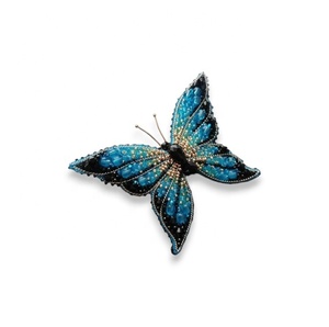 En gros, Patch décoratif thermocollant en tissu cuivré, brodé à la main, motifs papillon et planète - Product Image 5