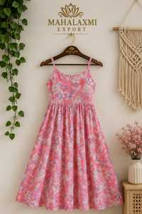 Pink Chiffon Floral <b>Spaghetti</b> <b>Strap</b> Casual <b>Dress</b> Sleeveless Regular Fit <b>Midi</b> Natural Waist A-Line Summer Sundress Beach Party - Product Image 5