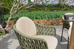 VINO Modern Outdoor <b>Bar</b> <b>Table</b> Set with Rope <b>Bar</b> <b>Stools</b> <b>and</b> Teak Wood <b>Table</b> - Product Image 5