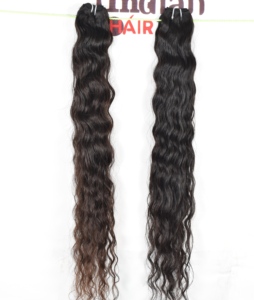 Cheveux humains indiens Remy 100 % naturels en gros, 100 g, double trame machine, ondulés, couleur noire, sans traitement chimique, toutes teintures Tamil - Product Image 1