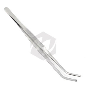 Pinzas de laboratorio multiusos Kocher Premium de 10 pulgadas con puntas aplanadas y dentadas 1x2, instrumentos médicos angulados - Product Image 1