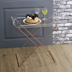 <b>Copper</b> and Clear Coffee <b>Table</b> with Removable Tray - Product Image 1