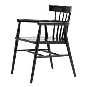 Sillón Moderno de Madera Maciza con Respaldo de Espiga, Estructura de Madera Resistente, Silla de Comedor Cómoda para Hogar, Cafetería, Restaurante - Product Image 3